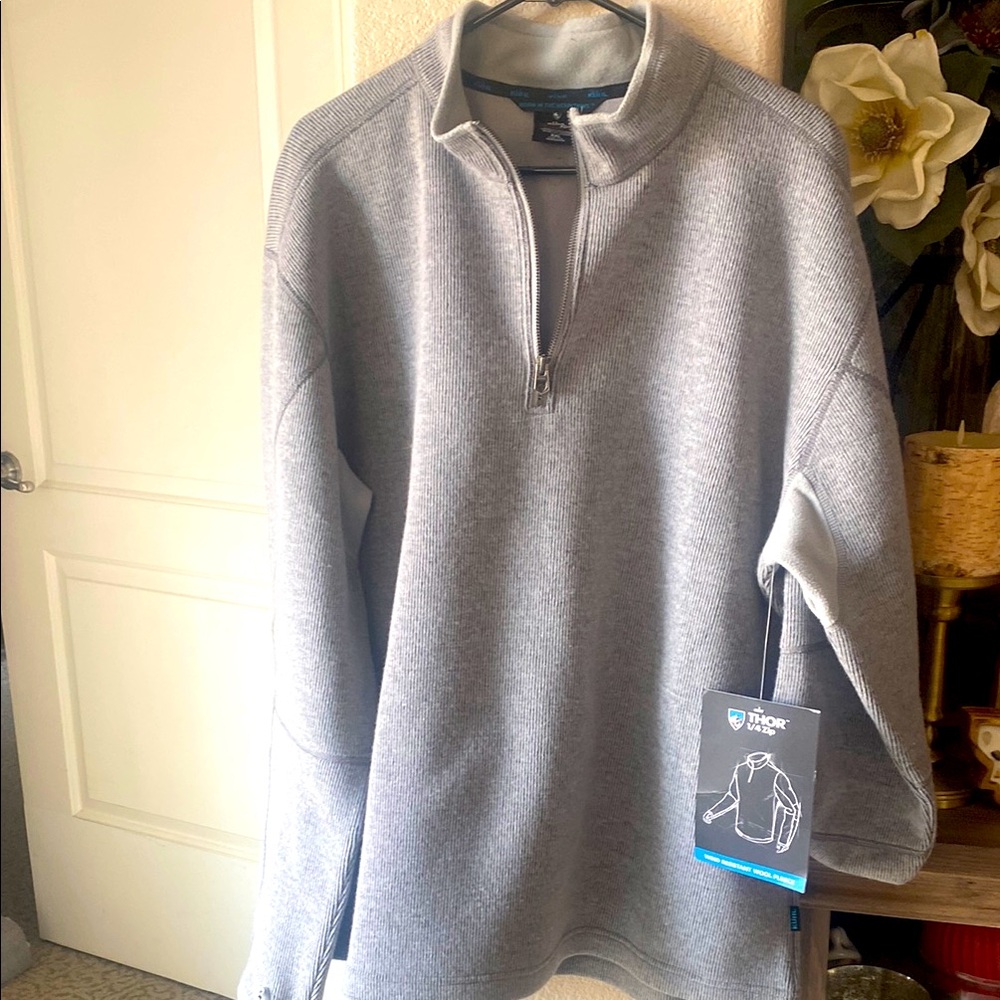 Kuhl Men's Grey Thor 1/4 zip Wool Fleece XXL